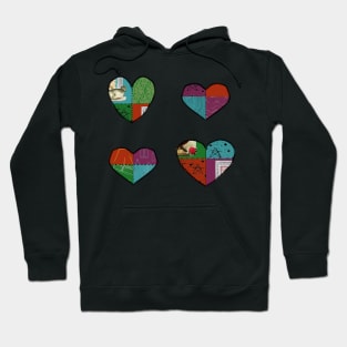 Jewel-Tone Patchwork Hearts Hoodie